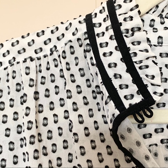 J.Crew White and Black Textured Blouse - Picture 7 of 8